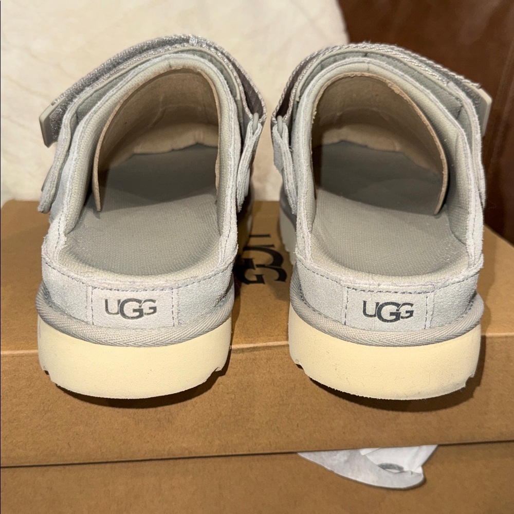 UGG Goldenstar Clog Women’s 7.5 Gray Suede Adjustable Strap New in Box - Picture 5 of 11
